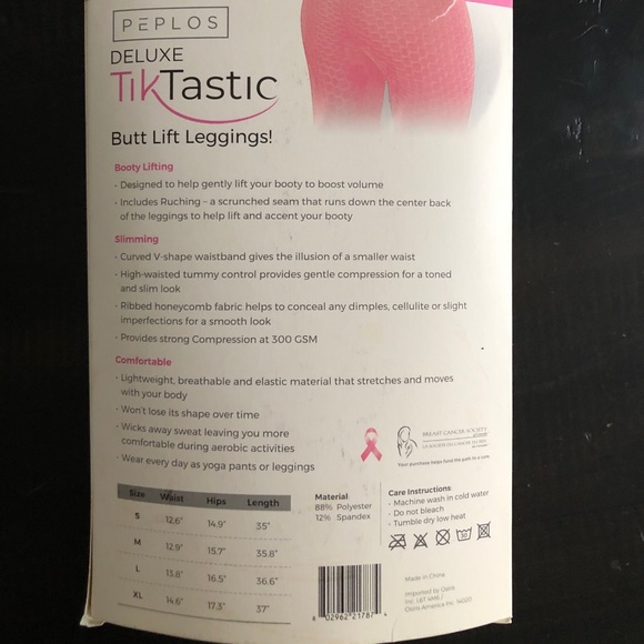 TikTastic Deluxe Butt Lift Leggings, NWT - Picture 2 of 3